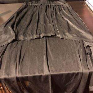 Black flowy high low asymmetrical skirt
